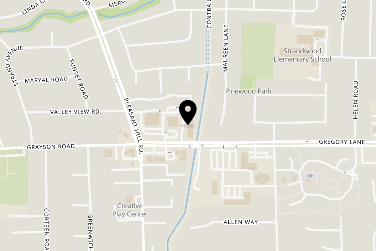 Map showing the location of La Mordida on 607 Gregory Ln in Pleasant Hill